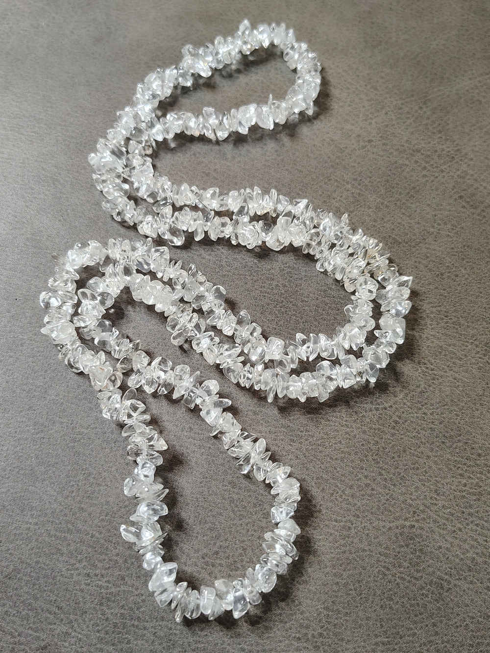 Clear Crystal Chip Strand Necklace - Women Jewelry